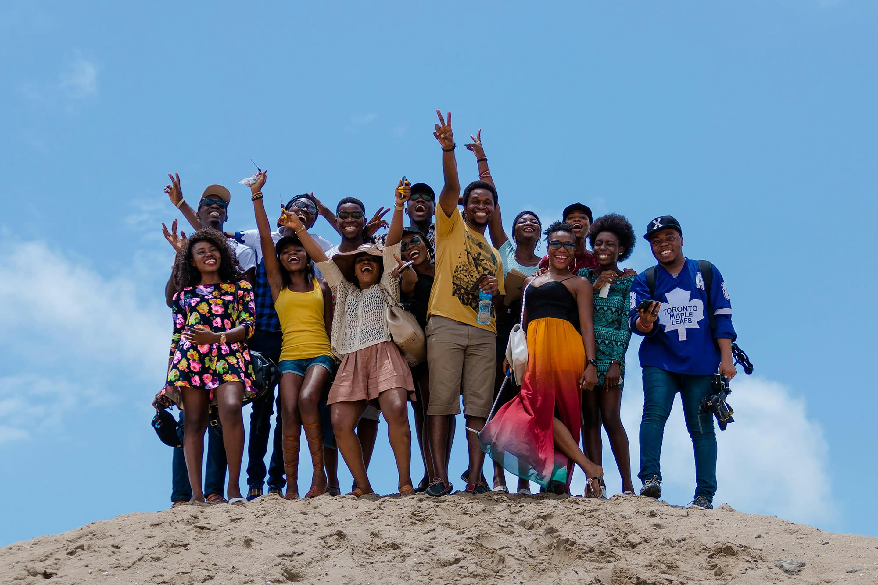 A group of Goyin riders celebrating together